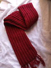 Red Anime-Inspired Crochet Scarf – Handmade Cotton Yarn Cosplay Accessory