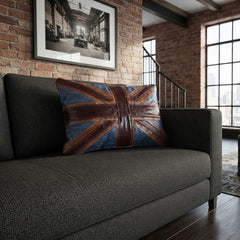 Cracked Leather Union Jack Pillow Cover – British Flag Design