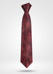 Maroon Distressed Genuine Leather Tie – Vintage Slim Necktie Unisex