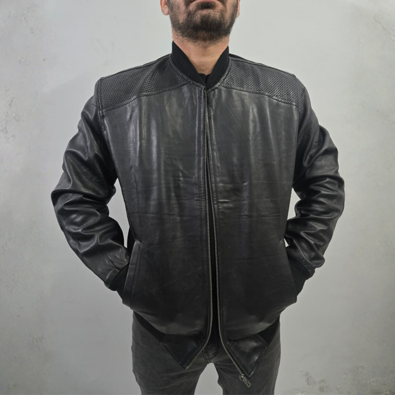 Men's Baseball Letterman Varsity Genuine Leather Bomber Jacket