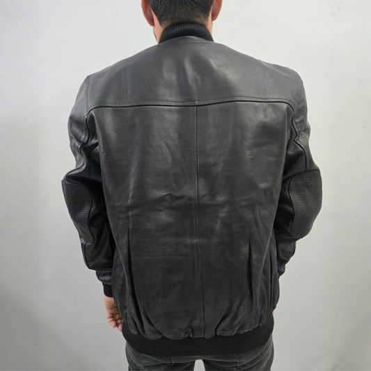 Men's Baseball Letterman Varsity Genuine Leather Bomber Jacket
