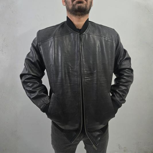 Men's Baseball Letterman Varsity Genuine Leather Bomber Jacket