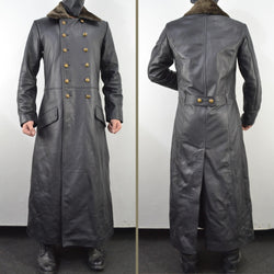 World War 2 German Waffen Elite Leather Long Coat WW2 Officers 40's Co ...