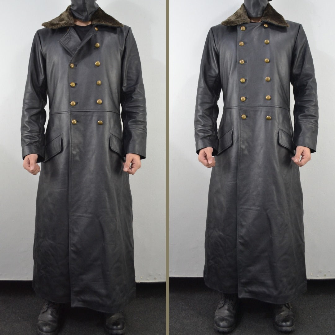 World War 2 German Waffen Elite Leather Long Coat WW2 Officers 40's Co ...