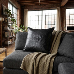 Genuine Lambskin Leather Pillow Cover – Soft Luxury Cushion Case