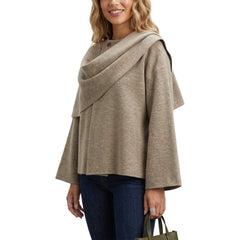 Women's Shawl Wraps Scarf Knit Long Sleeve Button Winter Oversized Peacoat