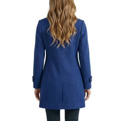 Women’s Winter Outerwear Pan Collar Mid-Thigh Single Breasted Overcoat