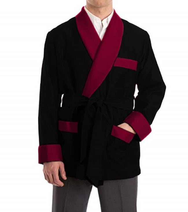 Men's Silky Satin Smoking Jacket Classic & Luxurious Light Weight Silk Smoking Outerwear