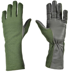 Nomex Military Flight Gloves Olive Drab | Genuine Leather Pilot & Aviator Gloves
