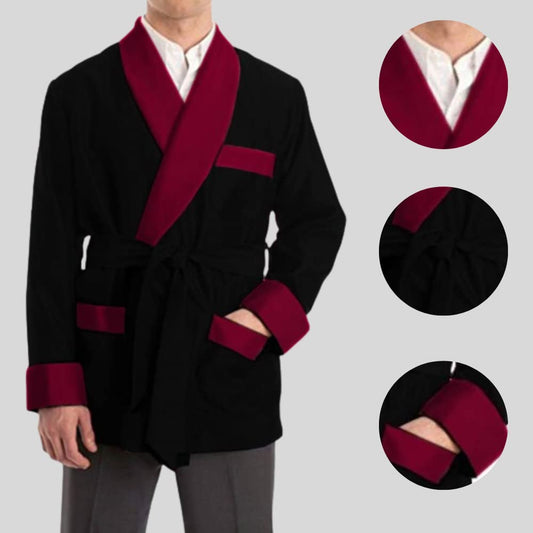 Men's Silky Satin Smoking Jacket Classic & Luxurious Light Weight Silk Smoking Outerwear