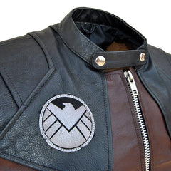 Men’s Black Genuine Leather Biker Vest – Zippered Motorcycle Style