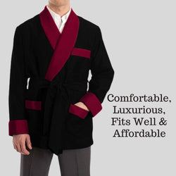 Men's Silky Satin Smoking Jacket Classic & Luxurious Light Weight Silk Smoking Outerwear