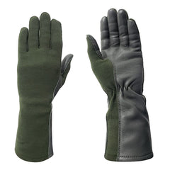 Nomex Military Flight Gloves Olive Drab | Genuine Leather Pilot & Aviator Gloves