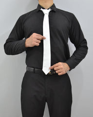 White leather necktie tied in a classic knot for formal occasions