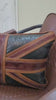 Genuine Leather Union Jack Throw Pillow Cover | British Flag Farmhouse Cushion Case