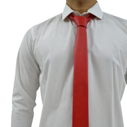 Red Genuine Leather Necktie Tie