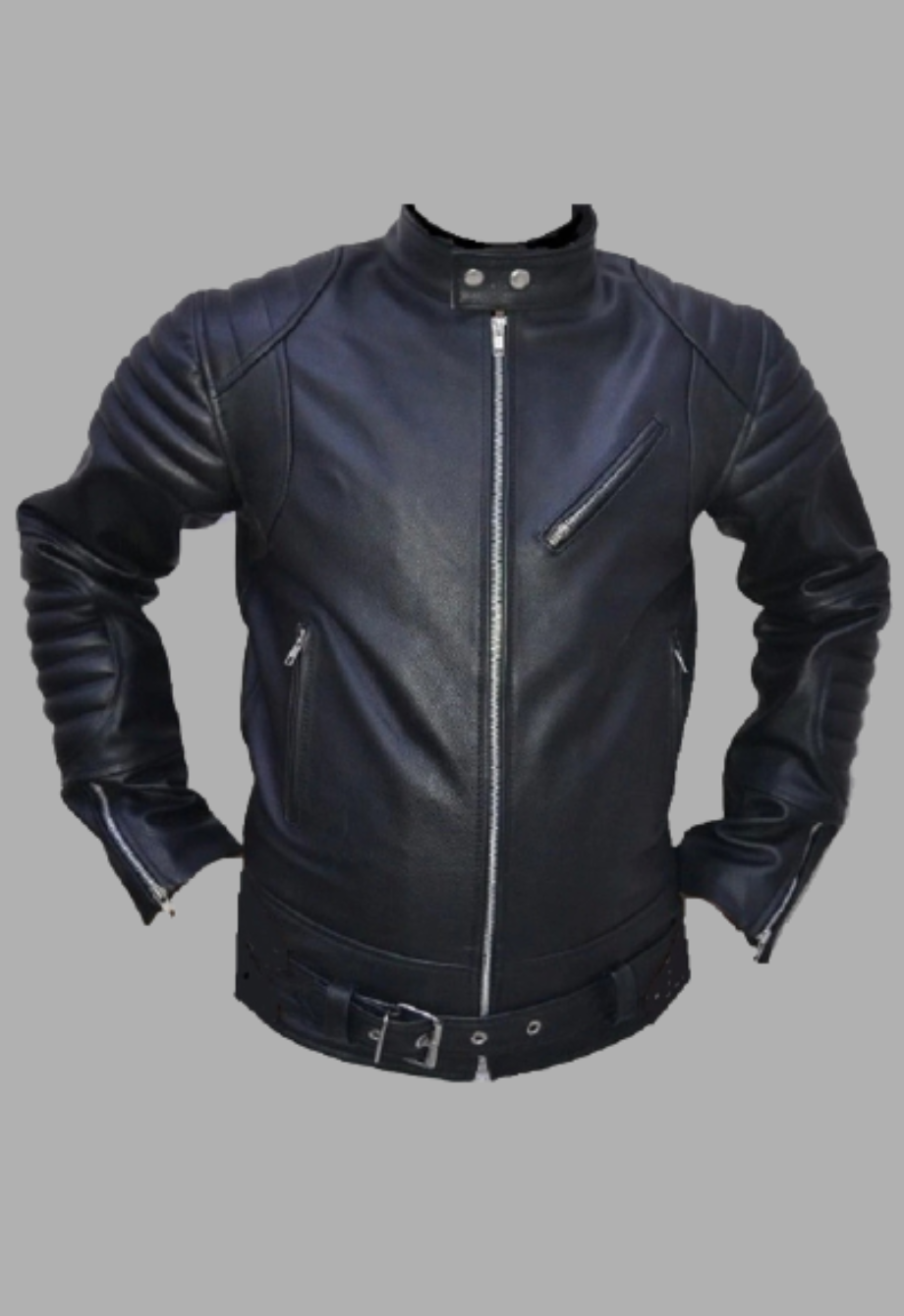 Mens Designer Black Racer Leather Jacket