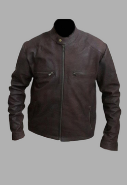 Mens Designer America Civil War Distressed Brown Captain Leather Jacket