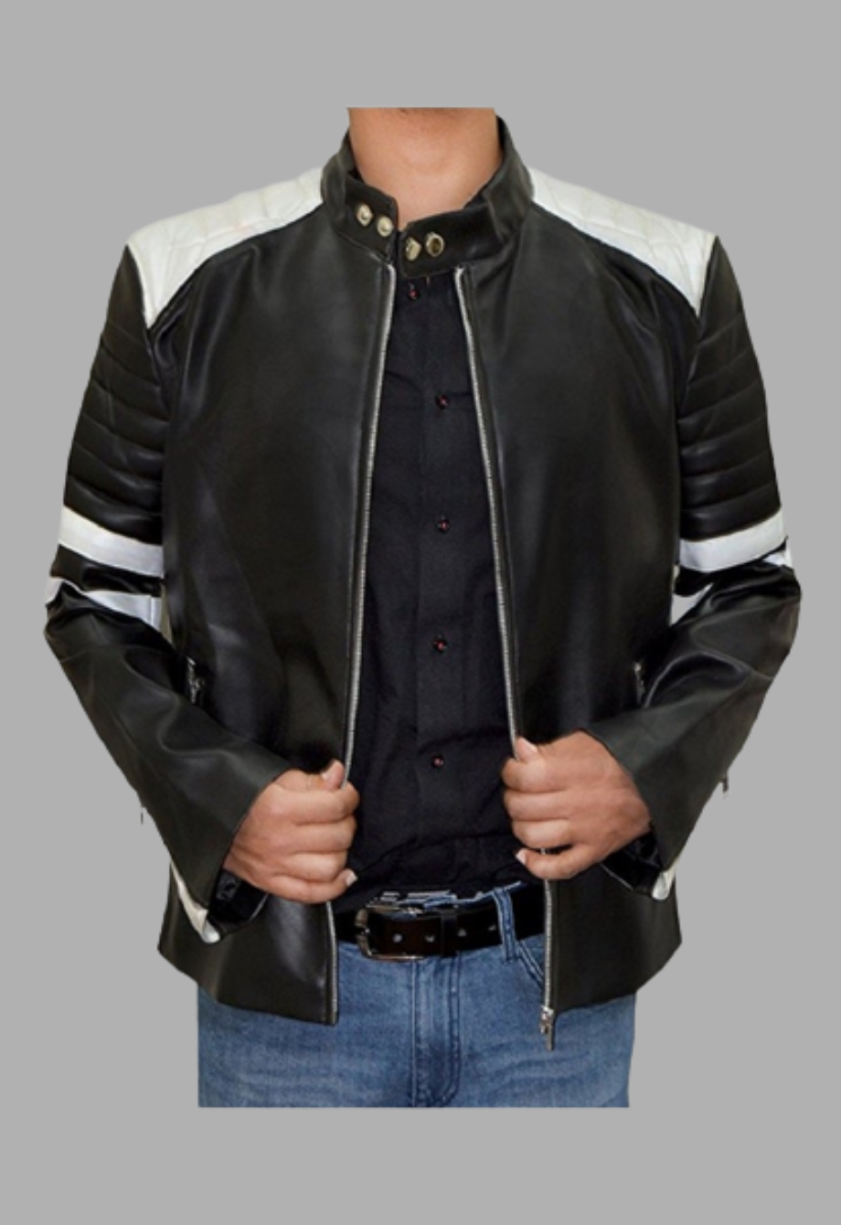 Fight Club Hybrid Mayhem Tyler Durden Brad Pitt Leather Jacket