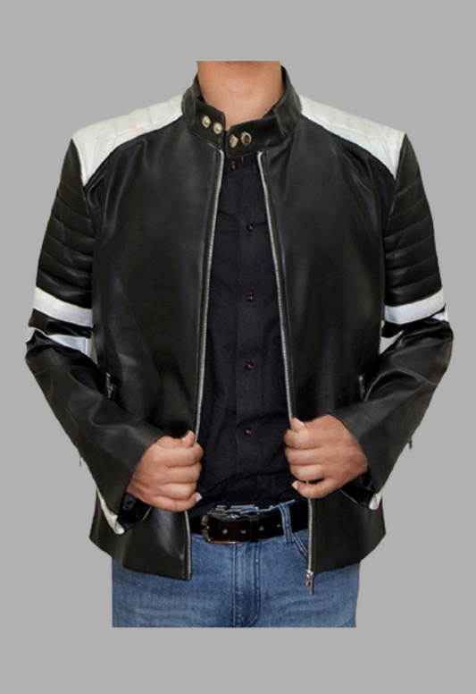 Fight Club Hybrid Mayhem Tyler Durden Brad Pitt Leather Jacket