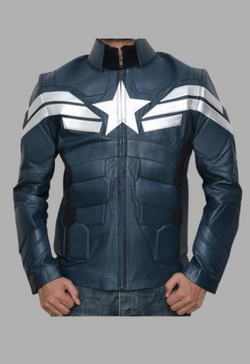 Soldier Captain Winter Star Logo Genuine Leather Jacket
