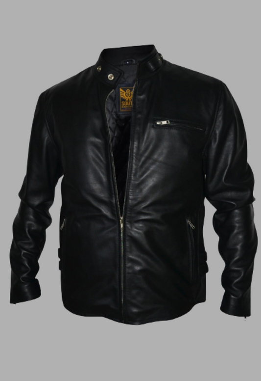 Mens Designer Motorcycle Racer Leather Jacket