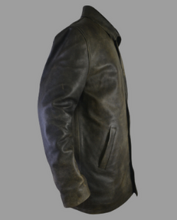 Supernatural Dean Winchester Jensen Ackles Distressed Jungle Leather Car Coat Jacket
