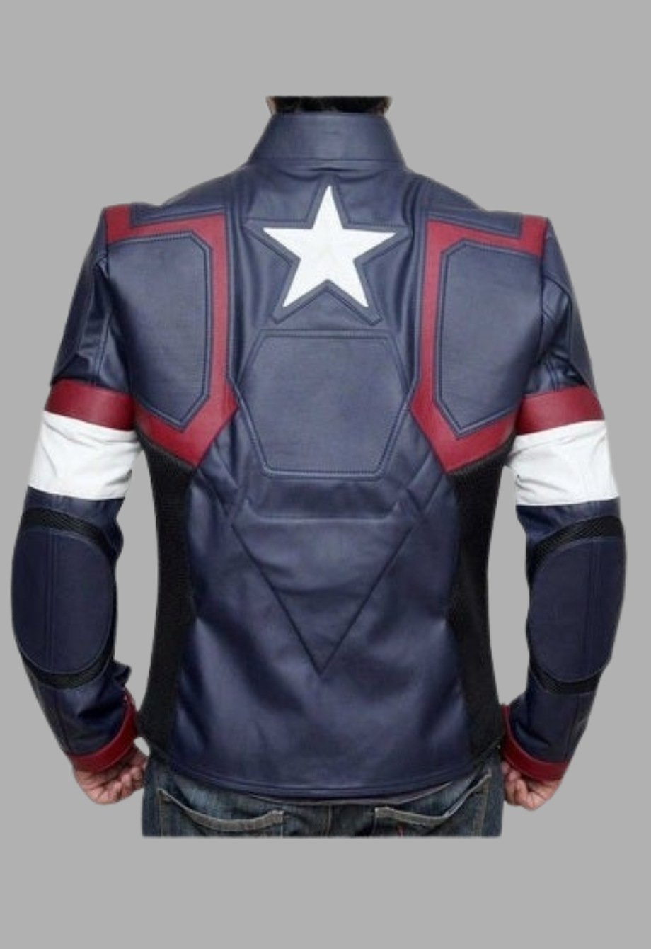 Mens Designer Captain Star White Logo Winter Leather Jacket