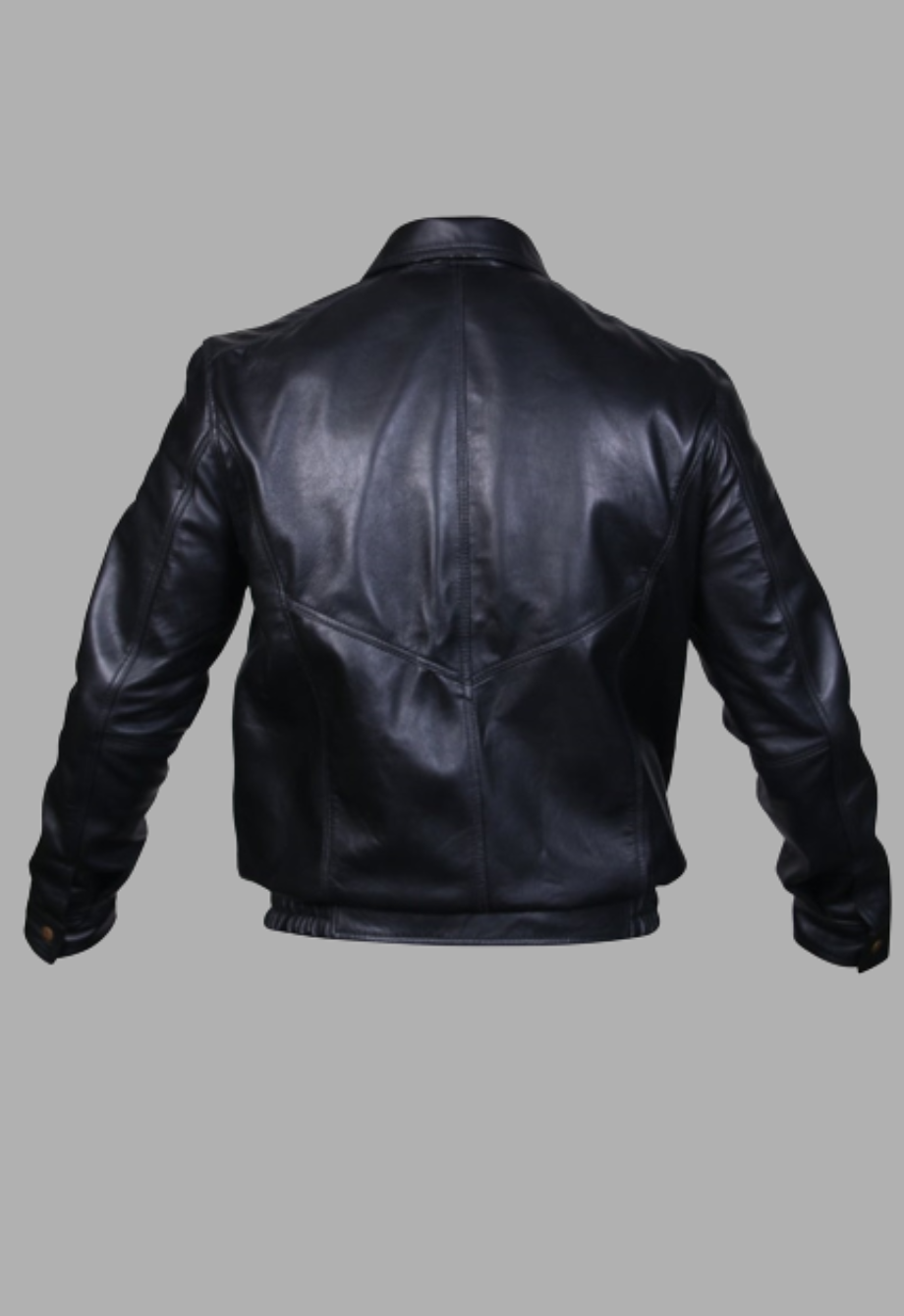 Flight Bomber Safari Leather Jacket