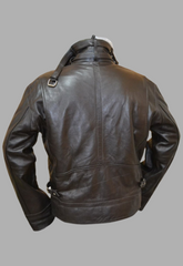 Mens Aviator Vintage Brown Leather Jacket