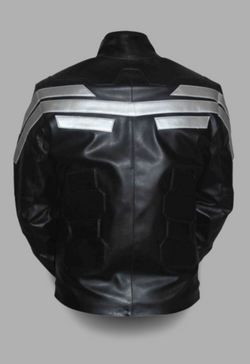 Mens Designer Winter Black Leather American Soldier Jacket