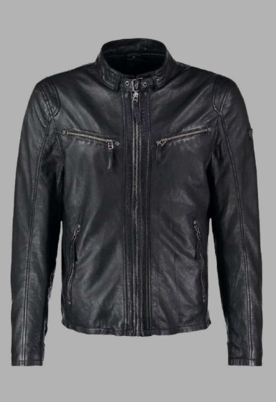 black leather backpack zippers like moto jacket Men Designer Biker Style Classic Black Zipper Genuine Leather Jacket 3XL / Black