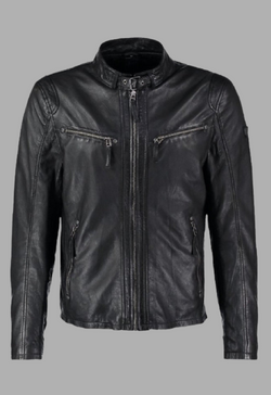 Men Designer Biker Style Classic Black Zipper Genuine Leather Jacket