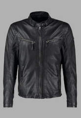 Men Designer Biker Style Classic Black Zipper Genuine Leather Jacket