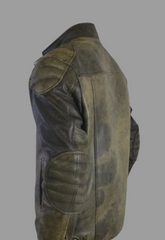 Vintage Distressed Retro Racer Leather Jacket
