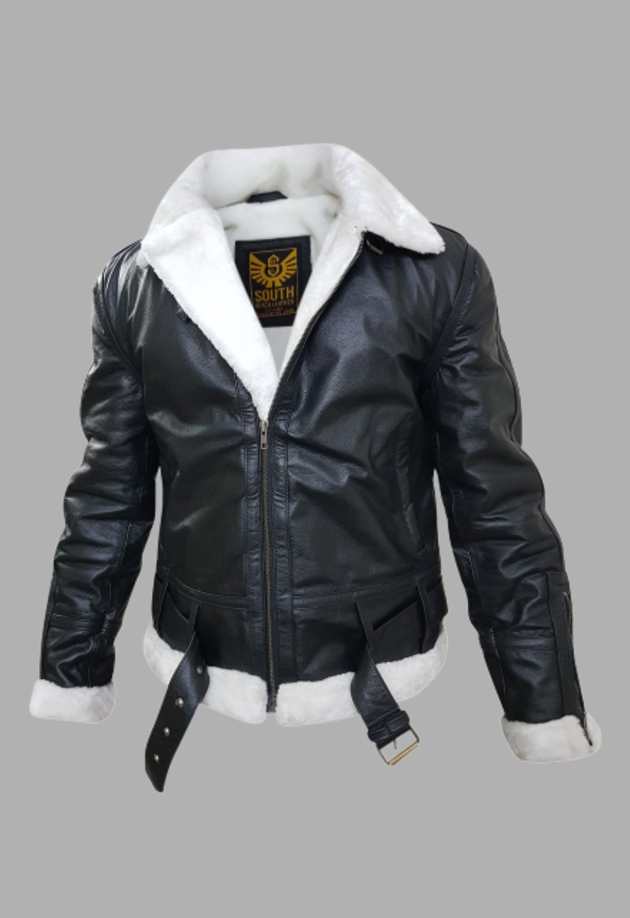 White leather bomber sales jacket