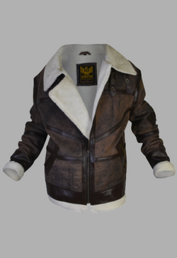 Mens White Shearling Fur Bomber Brown Suede Leather Jacket