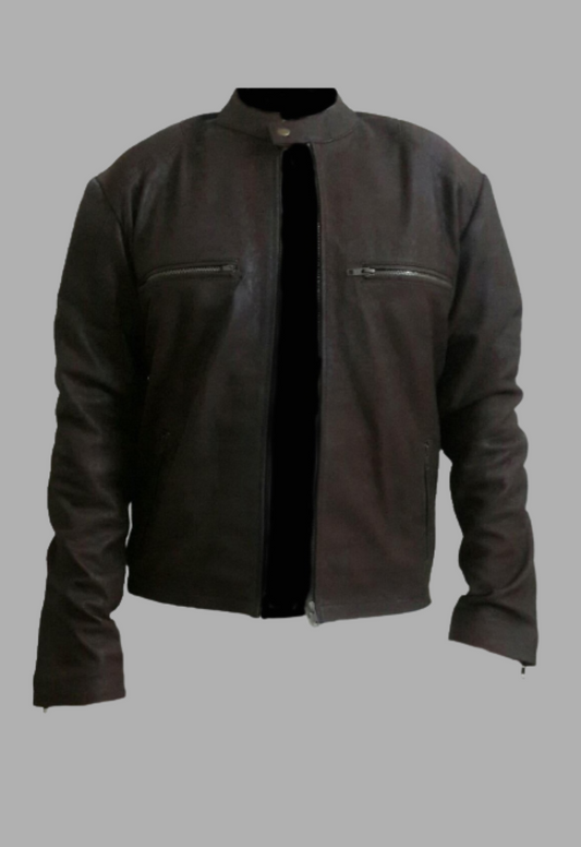 Mens Designer America Civil War Distressed Brown Captain Leather Jacket