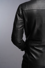 Men's Black Car Coat Leather Jacket