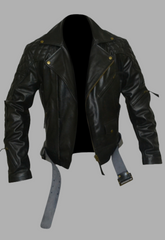 Columbia Motorbike Quilted Biker Leather Jacket Men's