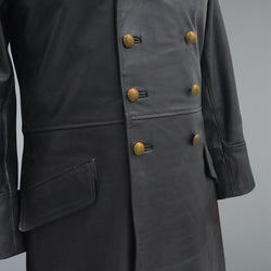 World War 2 German Waffen Elite Leather Long Coat WW2 Officers 40's Coat