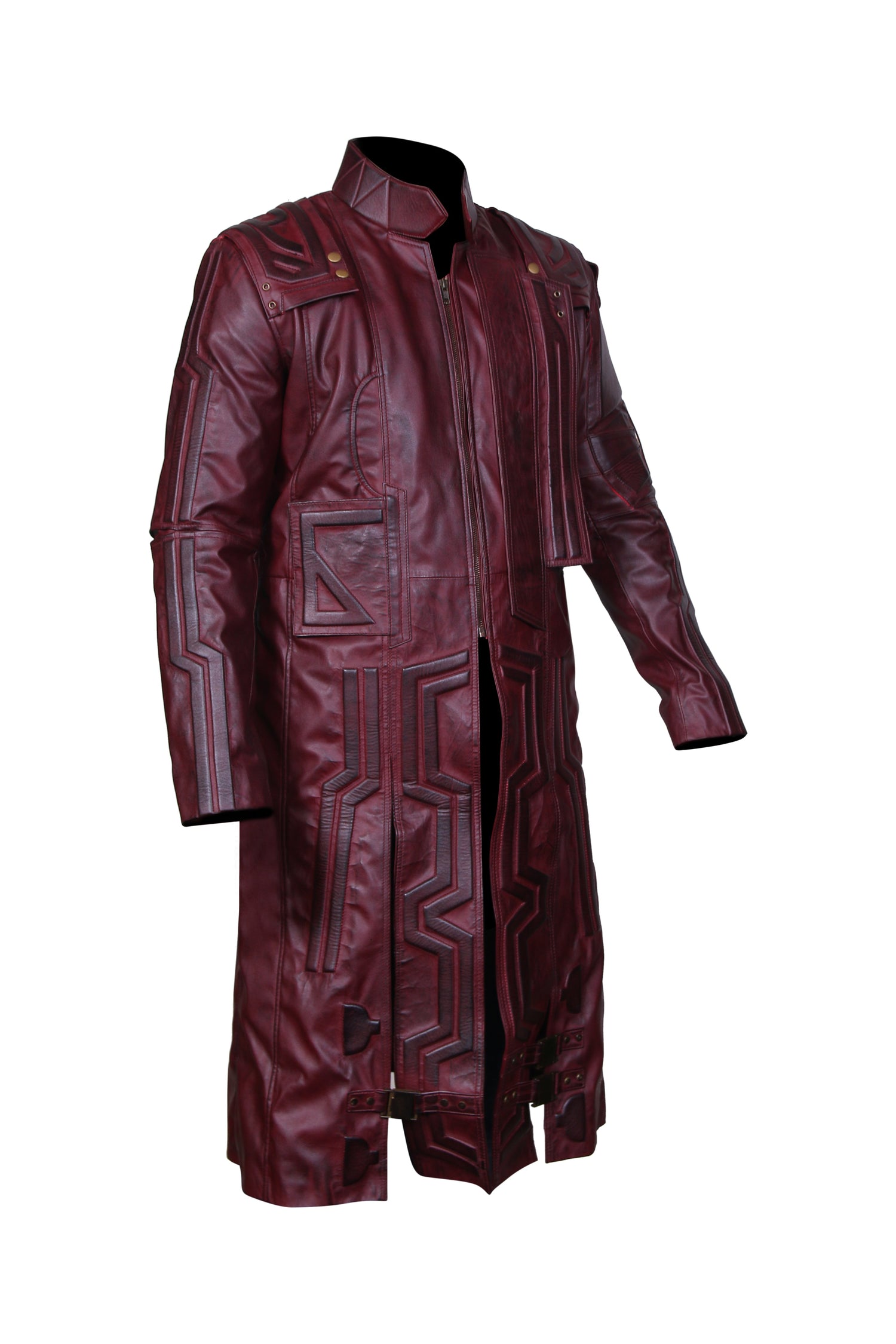 Men's New American Trench Maroon Leather Coat – South Beach Leather