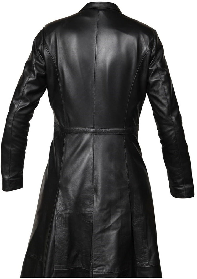 Ladies Trinity Matrix Black New Rock Gothic Leather Coat – South Beach ...