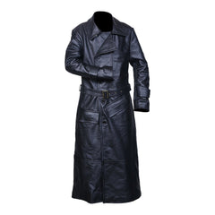 World War 1 R.F.C. Black Leather Flying Long Coat