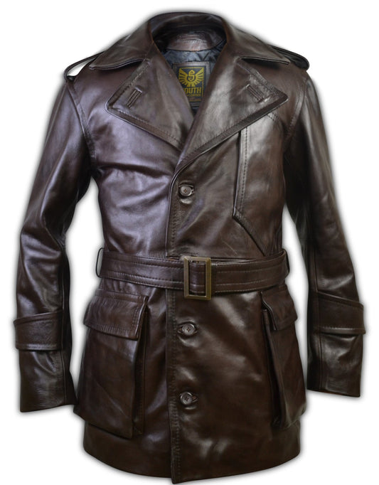 SBL South Beach Leather German World War 2 Uniform Tunic Leather Coat Jacket