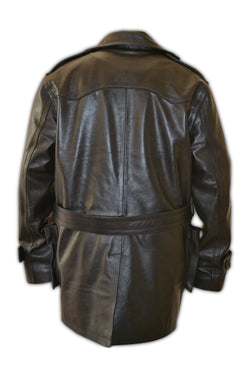Aviator Flying Three Quarter Pilot Black Genuine Leather Coat