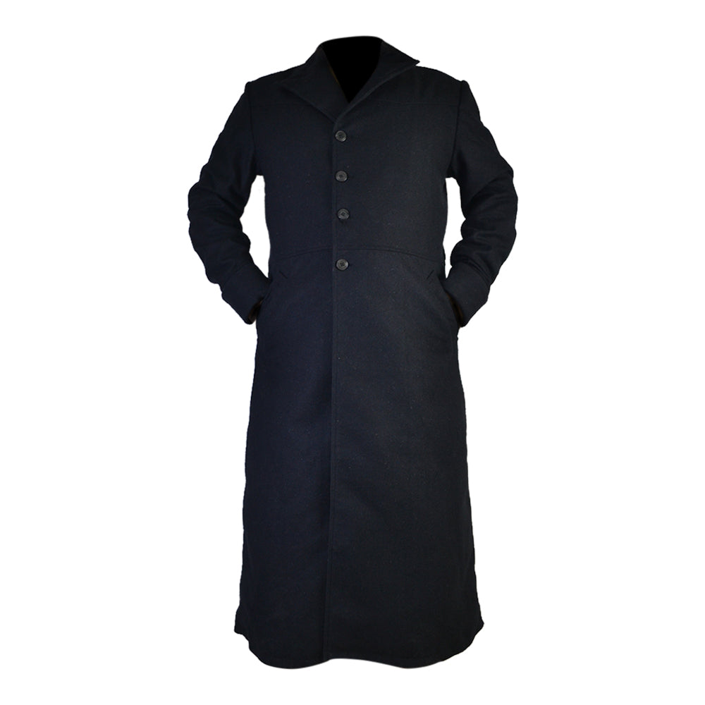 Mens Black Trendy Designers Woolen Long Coat