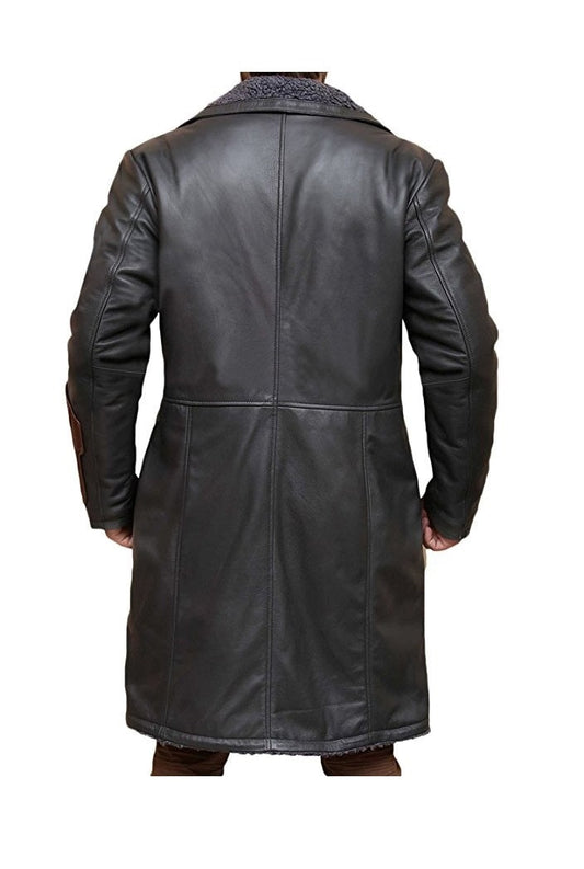 Fur Shearling Courtney Black Squad Captain Leather Coat