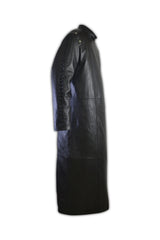 Mens Removable Hoodie Designer Lace Leather Long Coat