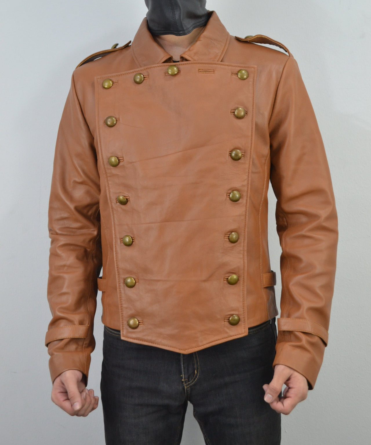 The Rocketeer Billy Campbell Brown V-Shaped Leather Jacket